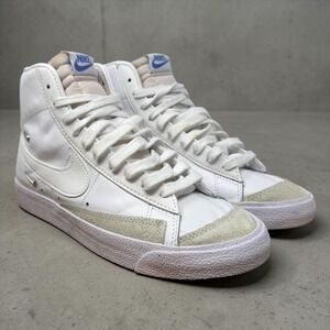 Nike Blazer Mid 77 Women Size 9 White Metallic Mini Swoosh CZ4627-100 High Top